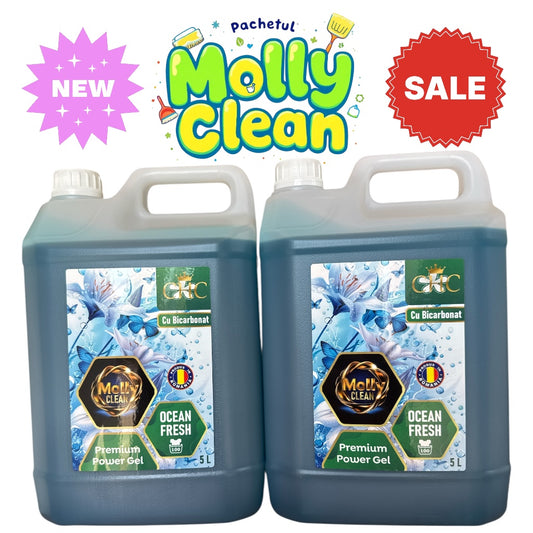 Molly Clean Pachetul cu 2x5 Litri Detergent Profesional Ocean Fresh Cu Bicarbonat